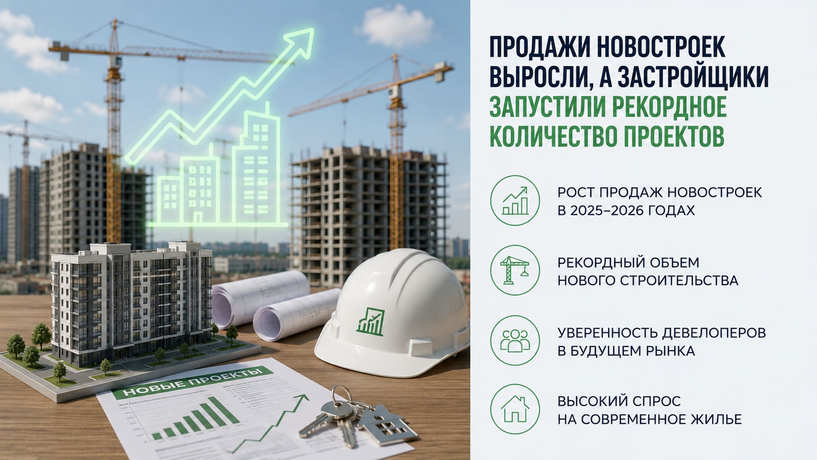Продажи новостроек выросли, а застройщики запустили рекордное количество проектов