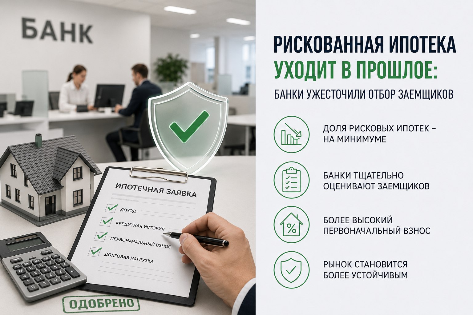 Рискованная ипотека уходит в прошлое: банки ужесточили отбор заемщиков