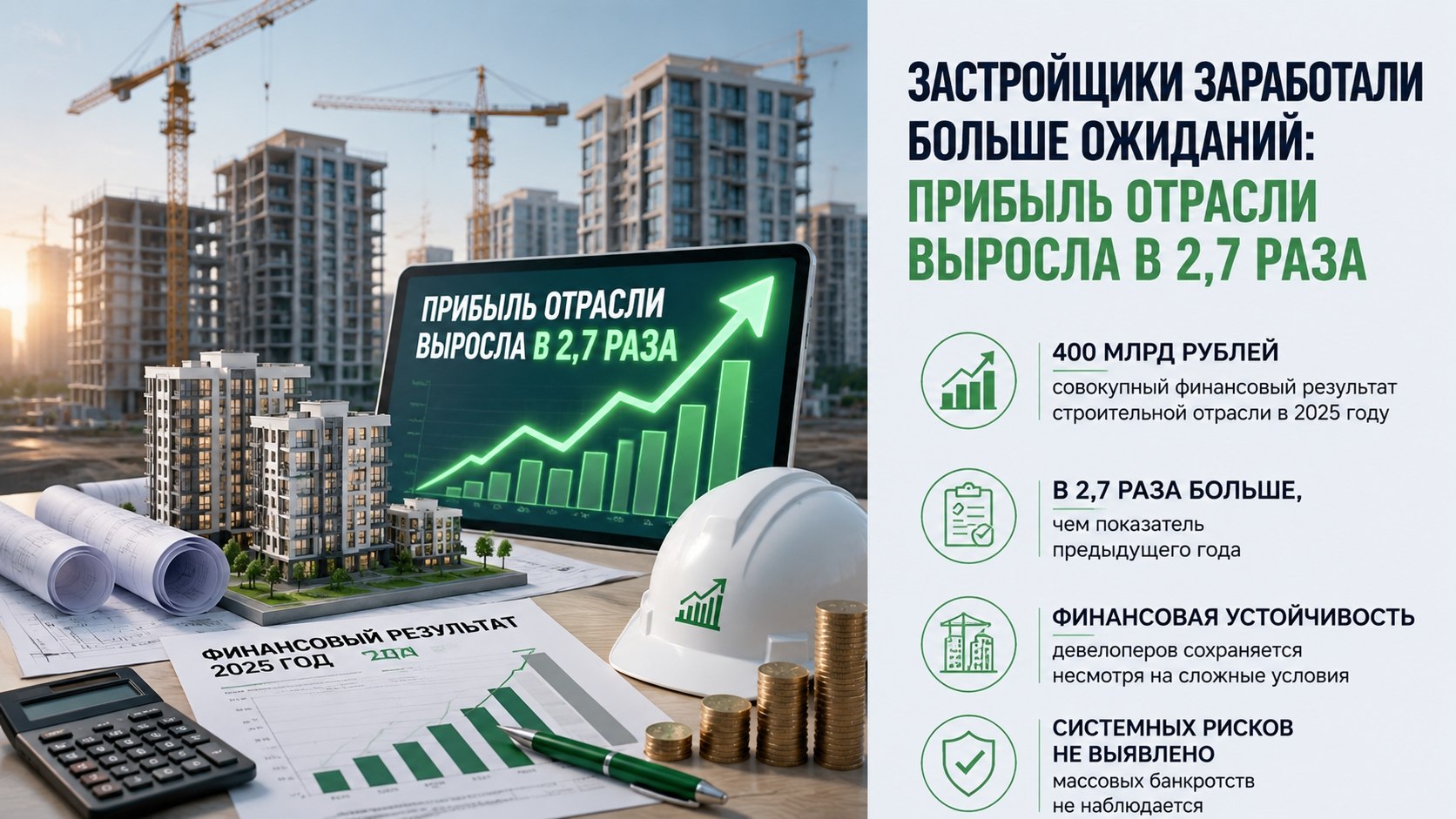 Застройщики заработали больше ожиданий: прибыль отрасли выросла в 2,7 раза