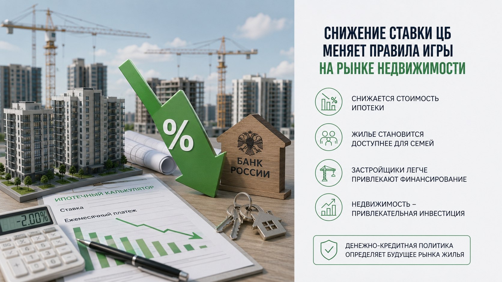 Снижение ставки ЦБ меняет правила игры на рынке недвижимости