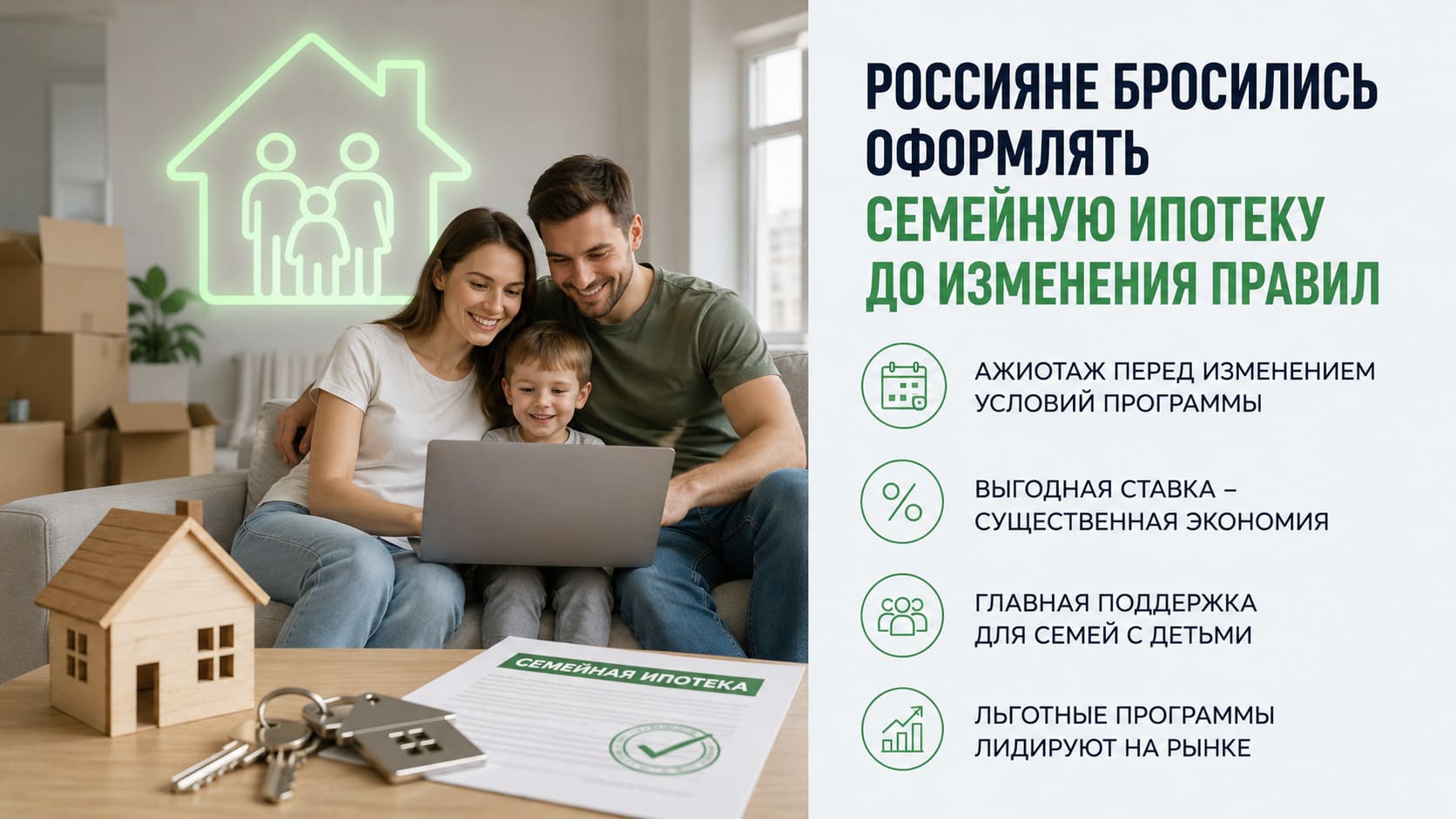 Россияне бросились оформлять семейную ипотеку до изменения правил